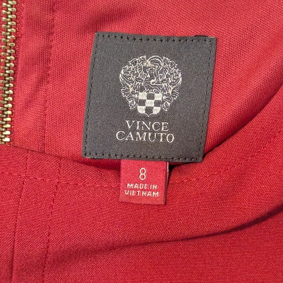 Vince Camuto Woman's Shift Dress Pink Pockets Gold Zipper Size 8 Lined - Picture 4 of 7